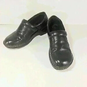 BOC Black Leather Clogs